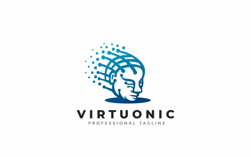 Download Шаблон логотипа "Virtual Human Logo Template" / Virtual Human Logo Template - Шаблон логотипа на тему графика abstract face,app,artificial,brain,brainstorm,consultant,creative,creativity,digital human,futuristic,head,human,human system,identity,imaginative,intelligence,interactive profile,internet,ma