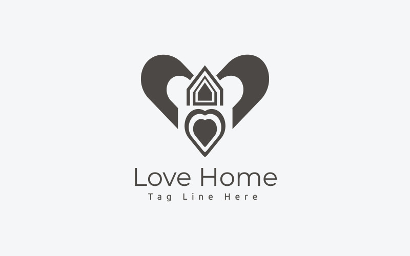 Download Шаблон логотипа "Love Home Logo Template" / Love Home Logo Template - Шаблон логотипа на тему графика agency,company,design,heart,home,house,interior,logo,love,property,real estate,template,vector