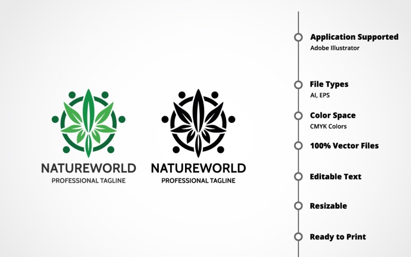 Modello di logo del mondo della natura