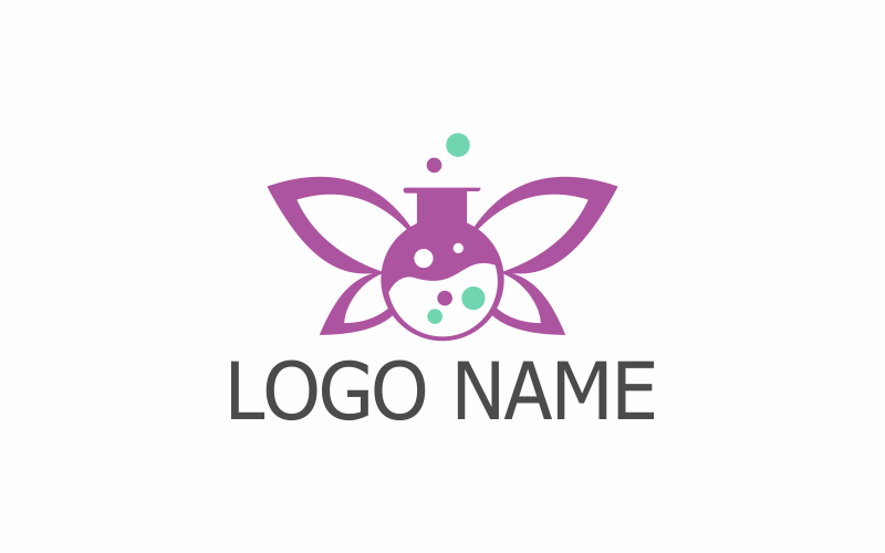 Modello di logo piatto moderno da laboratorio