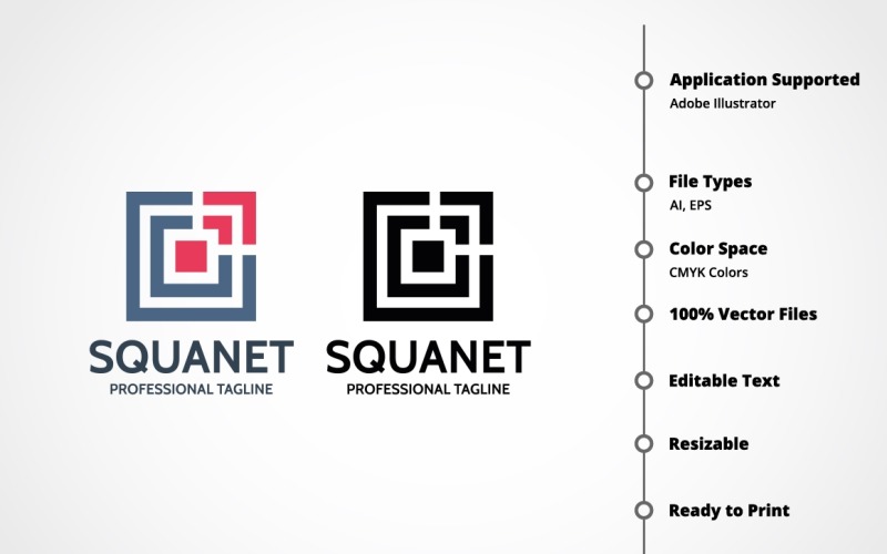 Square Net Logo Template 151486 TemplateMonster