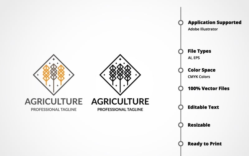 Download Шаблон логотипа "Agriculture Logo Template" / Agriculture Logo Template - Шаблон логотипа на тему графика agriculture,brand,branding,business,care,company,eco,family,farm,farmer,field,food,fresh,garden,grain,green,grow,growing,harvest,healthy