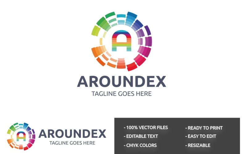 Download Шаблон логотипа "Aroundex (A Letter) Logo Template" / Aroundex (A Letter) Logo Template - Шаблон логотипа на тему графика a logo,advance,around,circle,colors,fast,hexa,hexagon,letter a,letter a logo,revolve,tech,technology