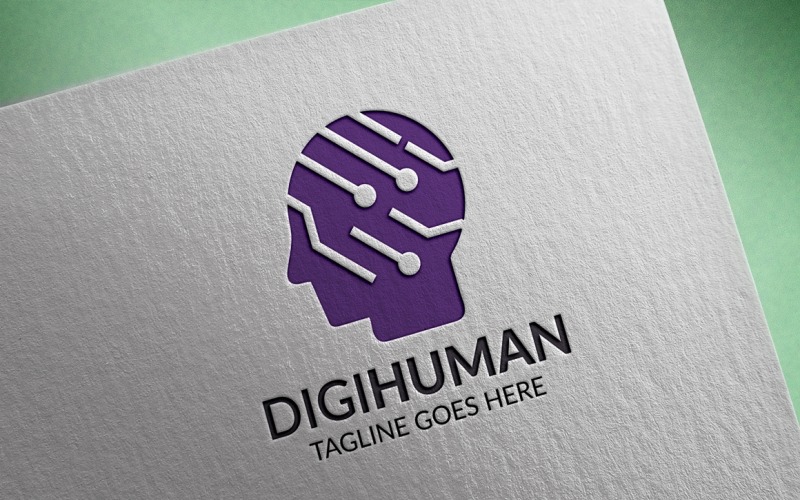 Download Шаблон логотипа "DigiHuman Logo Template" / DigiHuman Logo Template - Шаблон логотипа на тему графика blue,brain,brand,code,colorful,creation,creative,digital,firm,human,human brain,idea,identity,innovation,market,modern clean,polygon,programs,smart,software