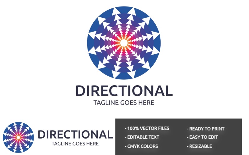 Download Шаблон логотипа "Directional Logo Template" / Directional Logo Template - Шаблон логотипа на тему графика arrow,communications,consulting,direction,earth,education,financial,foreign,global,globe,hosting,internet,market,media,mobile,movement,network,planet,travel