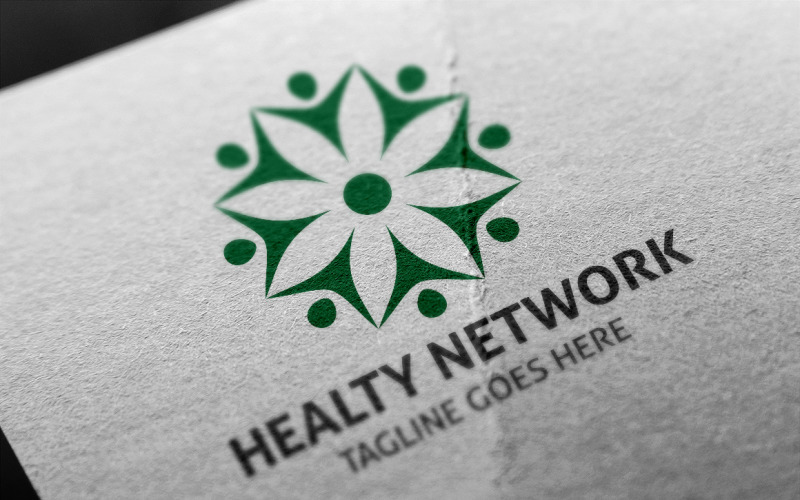Download Шаблон логотипа "Healty Network Logo Template" / Healty Network Logo Template - Шаблон логотипа на тему графика care,caring,charity,circle,connect,connection,development,hand,healty,human,human resource,marketing,modern,network,people,social,social network