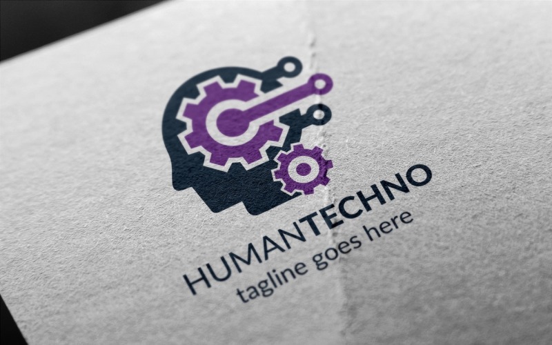 Download Шаблон логотипа "Human Techno Logo Template" / Human Techno Logo Template - Шаблон логотипа на тему графика agency,artist,brain,brand,branding,bright,designer,developer,digital,electro,electronic,firm,futuristic,group,head,human,identity,it,metric,modern