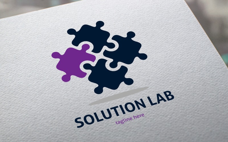Modello di logo del laboratorio di soluzione