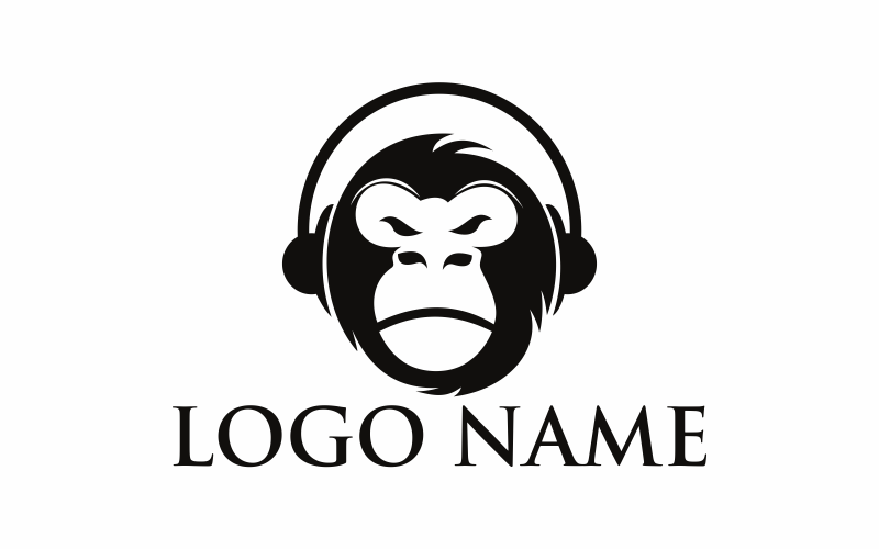 Musik Gorilla Logo Vorlage