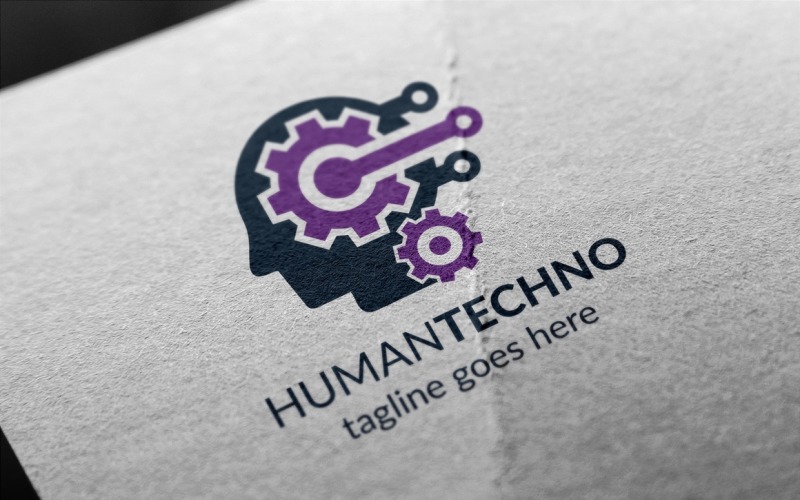 Шаблон логотипа человека техно