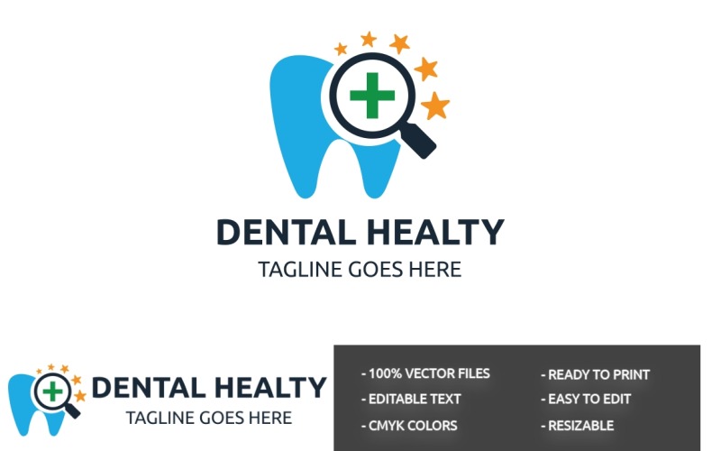 Sjabloon met logo voor tandheelkundige gezondheid