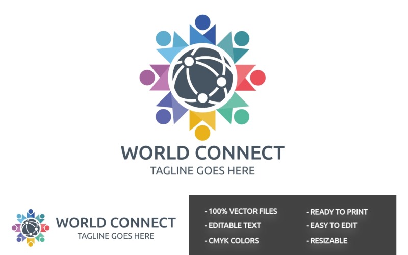 Download Шаблон логотипа "World Connect v2 Logo Template" / World Connect v2 Logo Template - Шаблон логотипа на тему графика abstract,business,communications,computer,connect,consulting,global,globe,internet,security,services,social,software,solution,sphere,symbol,system,tech,technology,vector