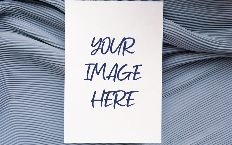 Download Мокап для продукта "CARD  ON BLUE FABRIC product mockup" / CARD  ON BLUE FABRIC product mockup - Мокап для продукта на тему графика card,photo,greeting card,template,mockup,card mockup,card template,blue,white,fabric