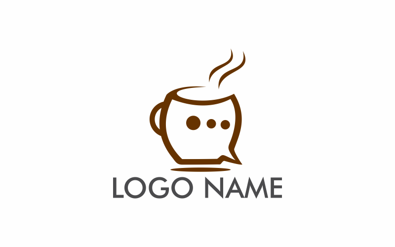 Download Шаблон логотипа "Coffee Talk Logo Template" / Coffee Talk Logo Template - Шаблон логотипа на тему графика coffee,cup,drink,cafe,restaurant,talk,food,mug,logo,vector,talking,communication,smiling,friendship,morning,beverage,friends,caffeine,espresso