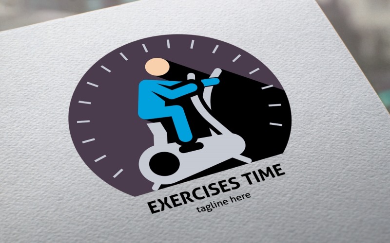 Download Шаблон логотипа "Exercises Time Logo Template" / Exercises Time Logo Template - Шаблон логотипа на тему графика aerobic,body,body building,energy,exercises,fitness,gym,health,healthy,instructor,life,muscle,power,professional,red,shop,sport,strong,weight,wellness