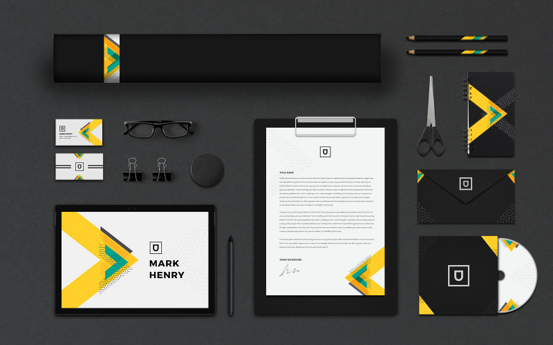 Mockup del prodotto di branding di cancelleria