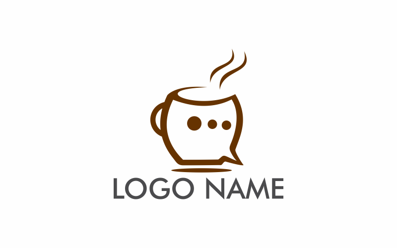 Modello di logo di conversazione del caffè