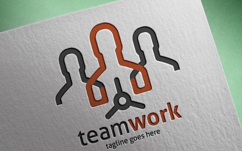 Modelo de logotipo de trabalho em equipe