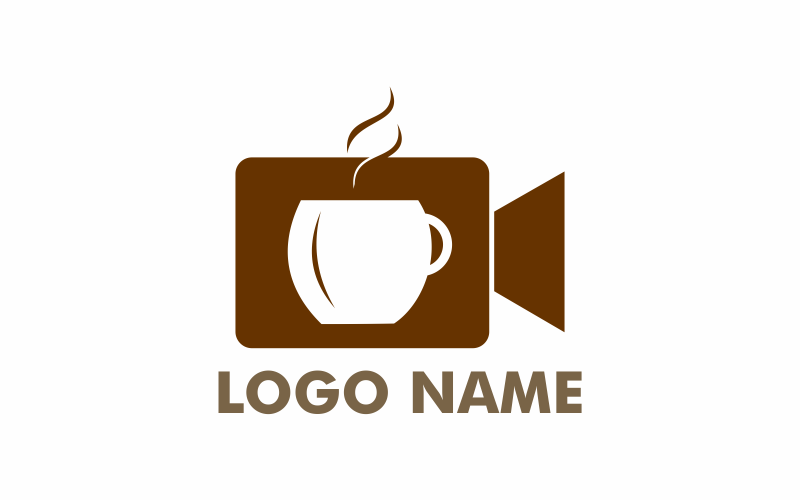 Modelo de logotipo de vídeo de café