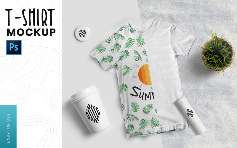 Download Мокап для продукта "T-Shirt product mockup" / T-Shirt product mockup - Мокап для продукта на тему графика tshirt,psd,mockup,website,graphic,presentation,promotions,mockups,template,templates,creative,branding,brand,black,white