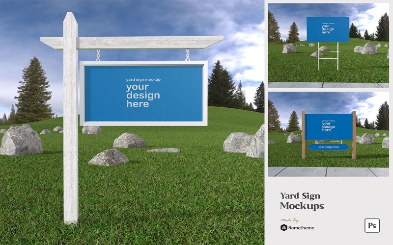 Download Мокап для продукта "Yard Sign - FH product mockup" / Yard Sign - FH product mockup - Мокап для продукта на тему графика mockup,mockups,3d,design,signature,professional,screen,scene,template,yard