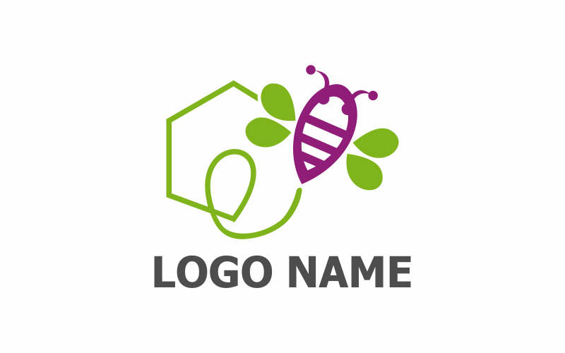 Download Шаблон логотипа "Bee Logo Template" / Bee Logo Template - Шаблон логотипа на тему графика bee,nature,honey,insect,background,animal,yellow,food,sweet,art,fly,wing,honey bee,bees,icon,farm,character,logo,flying,flat