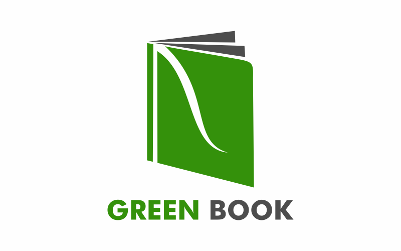 gratis grön bok logotyp mall