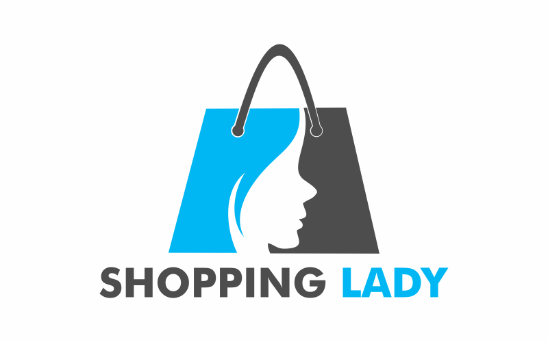 Plantilla de logotipo de señora de compras gratis
