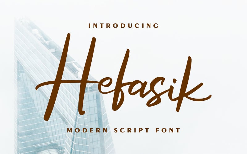 Hefasik | Modernt kursivt teckensnitt