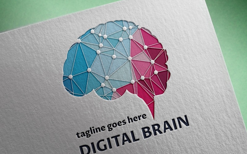 Plantilla de logotipo de cerebro digital