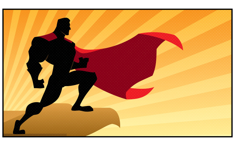 Download Иллюстрация "Superhero Roof Watching Silhouette - Illustration" / Superhero Roof Watching Silhouette - Illustration - Иллюстрация на тему графика superhero,super,hero,man,superman,silhouette,watch,watching,vigilant,city,sky,sunset,sunrise,dusk,dawn,skyscraper,tower,building,business,office