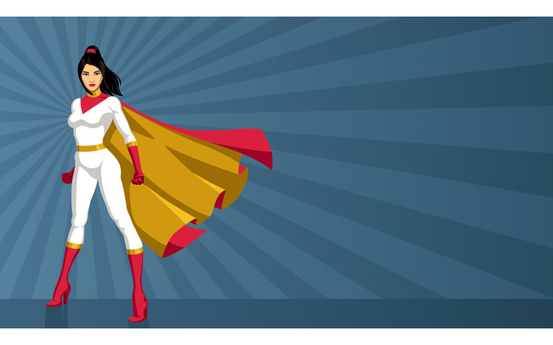 Download Иллюстрация "Superheroine Asian Ray Light - Illustration" / Superheroine Asian Ray Light - Illustration - Иллюстрация на тему графика woman,cape,superheroine,super,heroine,power,hero,superhero,asian,chinese,japanese,korean,thai,filipino,malaysian,indonesian,standing,tall,posing,model