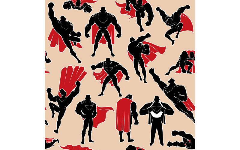 Superhjälte i sömlös modell för handling - illustration