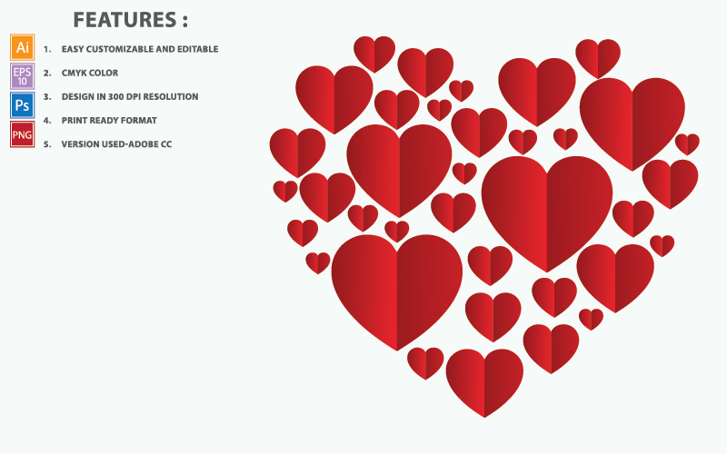 Design de vetor de coração vermelho - ilustração