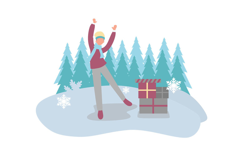 Download Иллюстрация "Men with Gifts - Illustration" / Men with Gifts - Illustration - Иллюстрация на тему графика creative,design,gift,giving,graphic,illustration,men,promotion,snow,thanks,vector