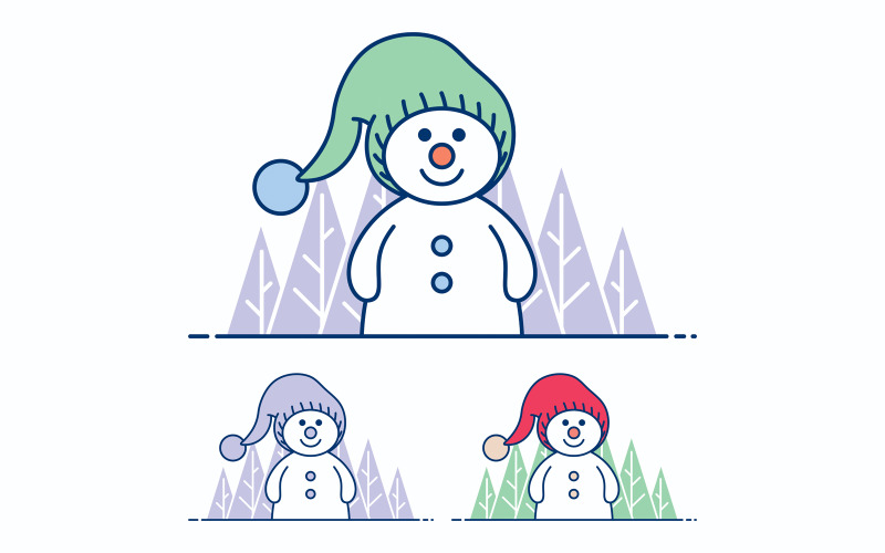 Сніговик плоский дизайн - ілюстрація