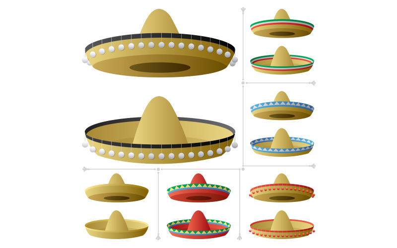 Download Иллюстрация "Sombrero - Illustration" / Sombrero - Illustration - Иллюстрация на тему графика sombrero,hat,headwear,mexico,mexican,symbol,flag,south,central,america,culture,hispanic,latino,wicker,straw,red,green,white,black,blue