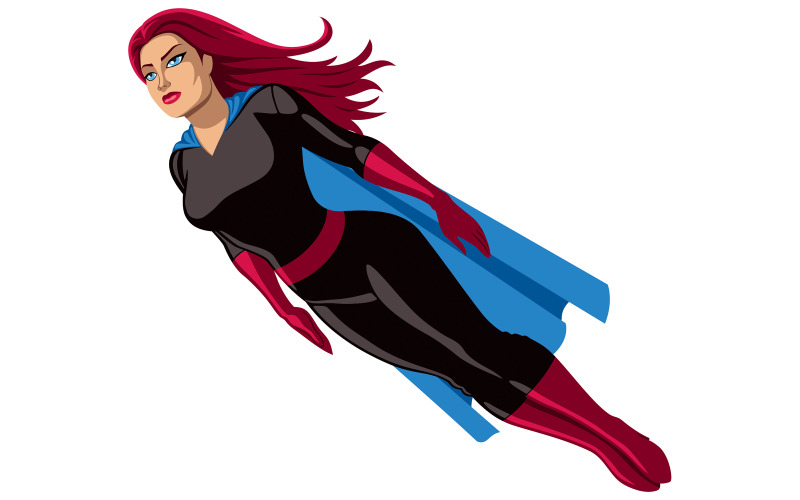 Super Heroine Flying - Illustration