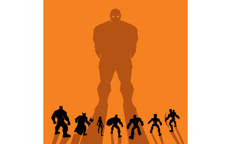 Download Иллюстрация "Super Team Back - Illustration" / Super Team Back - Illustration - Иллюстрация на тему графика team,group,league,alliance,party,squad,avenger,superhero,super,hero,heroine,woman,girl,female,man,male,silhouette,back,power,comic book