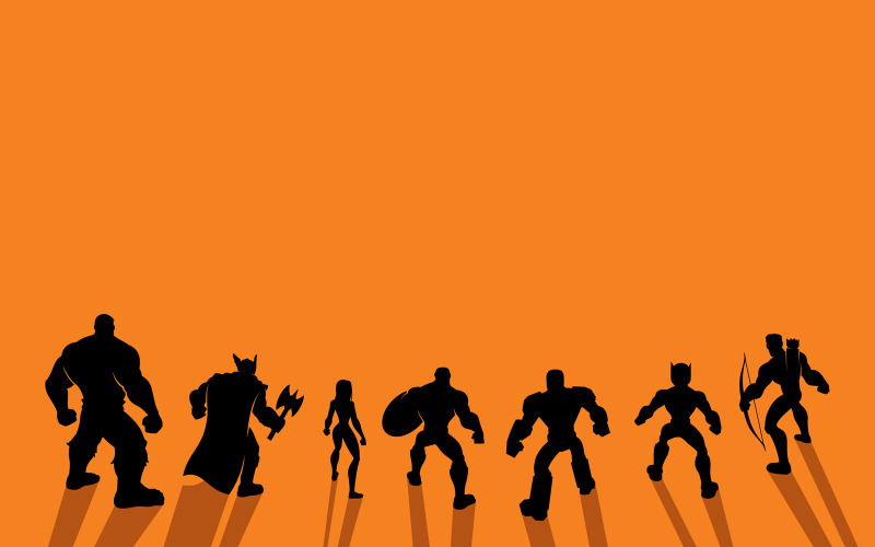 Download Иллюстрация "Super Team Back - Illustration" / Super Team Back - Illustration - Иллюстрация на тему графика team,group,league,alliance,party,squad,avenger,superhero,super,hero,heroine,woman,girl,female,man,male,silhouette,back,power,comic book