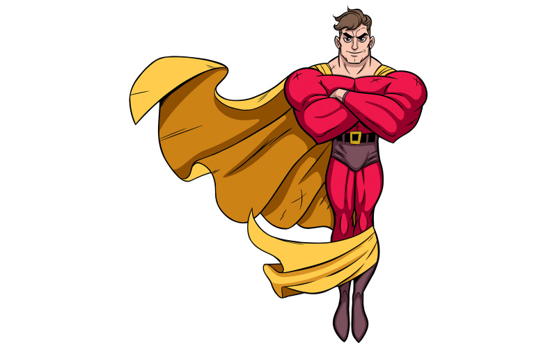 Download Иллюстрация "Superhero Flying 3 - Illustration" / Superhero Flying 3 - Illustration - Иллюстрация на тему графика superhero,super,hero,man,power,flying,floating,action,figure,comic book,strength,muscular,body,male,macho,costume,disguise,cape,cloak,mantle