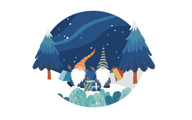 Download Иллюстрация "Winter Sale - Illustration" / Winter Sale - Illustration - Иллюстрация на тему графика dwaft,events,gift,illustration,market,navy,night,promotion,red,sale,santa,store,tree,vector,winter