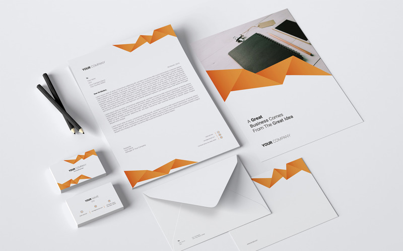Download Фирменный стиль "Brand - Corporate Identity Template" / Brand - Corporate Identity Template - Фирменный стиль на тему графика corporate identity,brand,branding,stationery,illustrator,abstract,clean,minimal,creative,business card,letterhead