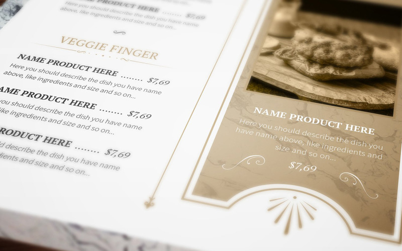 Download Фирменный стиль "Classy Food Menu 7 - Corporate Identity Template" / Classy Food Menu 7 - Corporate Identity Template - Фирменный стиль на тему графика food,menu,template,marble,style,professional,classy,elegant,table,tent,personal,card,drink,pages,flyer,ad,trifold,open,hour,sign
