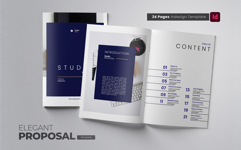 Download Фирменный стиль "Elegant Business Proposal Indesign - Corporate Identity Template" / Elegant Business Proposal Indesign - Corporate Identity Template - Фирменный стиль на тему графика company,corporate,business,start up,report,annual report,company report,business report,proposal,print template,elegant report,companies,annual report template,indesign template,stationery,do