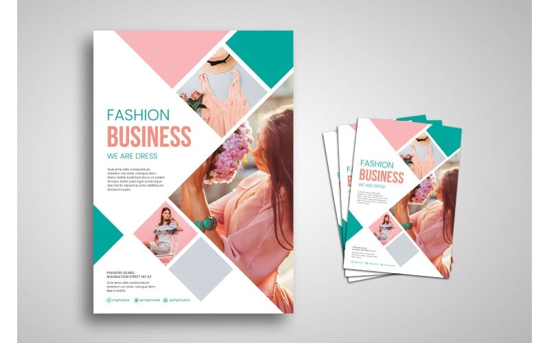 Download Фирменный стиль "Flyer  Fashion Business - Corporate Identity Template" / Flyer  Fashion Business - Corporate Identity Template - Фирменный стиль на тему графика beauty,branding,brochure,business,collection,corporate,creative,dress,event,fashion,flyer,flyer design,flyer psd template,frame
