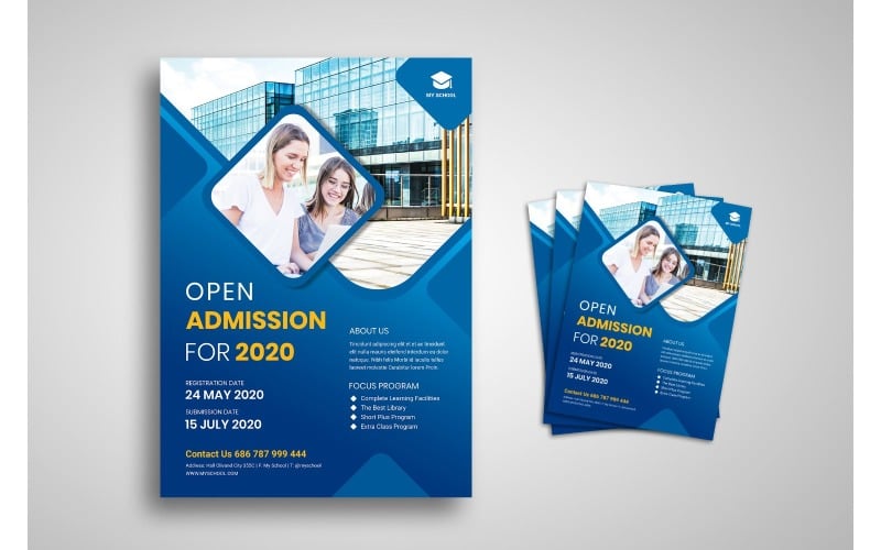 Download Фирменный стиль "Flyer  School Admission - Corporate Identity Template" / Flyer  School Admission - Corporate Identity Template - Фирменный стиль на тему графика brand,business,business casual,business person,businessman,cooperation,corporate,creative,creativity,finance,industry,information,innovation,layout,marketing,network,office,print,professional