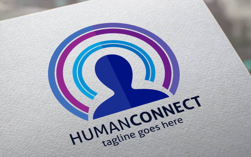 Download Шаблон логотипа "Human Connect Logo Template" / Human Connect Logo Template - Шаблон логотипа на тему графика abstract,connect,creative,design,human,logo,network,networking,social