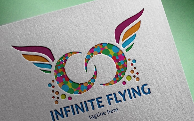 Modello di logo volante infinito
