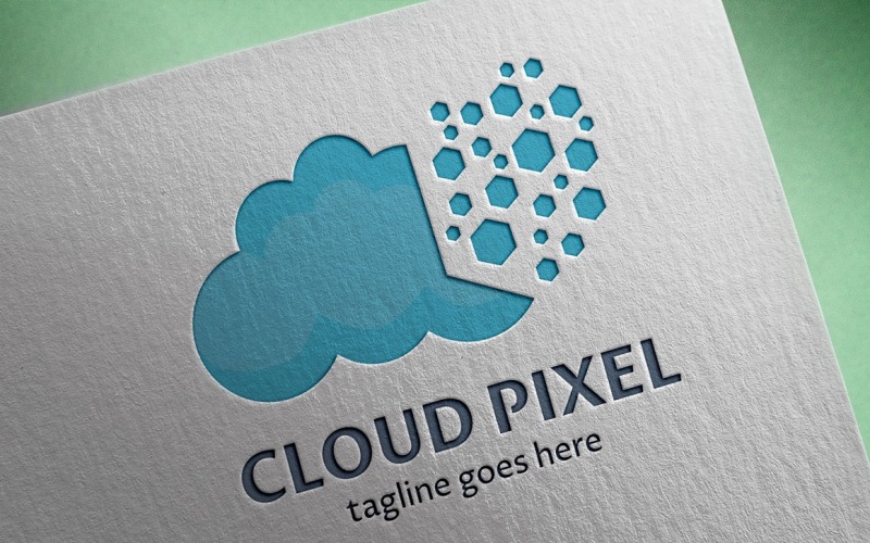 Modello Logo Cloud Pixel